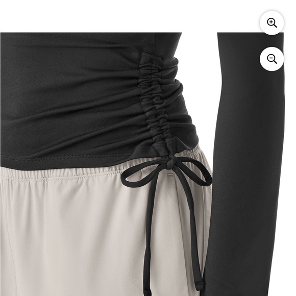 Elegant Black Long Sleeve Top with Side Ties - Picture 4 of 10